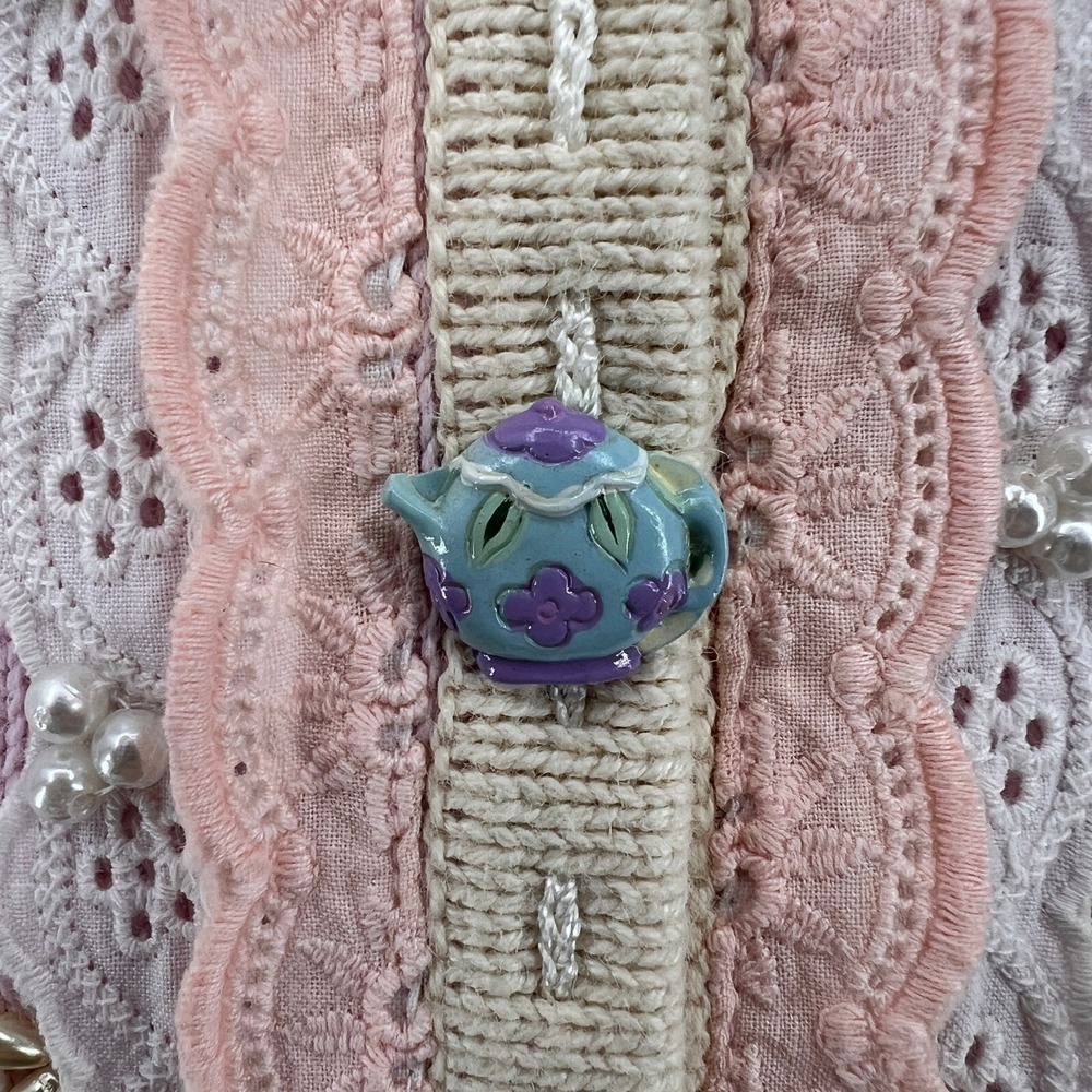 VTG Y2K Storybook Knits Tea Cardigan Sweater Women S Pink Embroidered Cottage - Picture 6 of 13